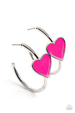 Load image into Gallery viewer, Paparazzi's Kiss Up - Pink hoop earrings

