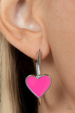 Load image into Gallery viewer, Paparazzi's Kiss Up - Pink hoop earrings
