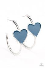 Load image into Gallery viewer, Paparazzi's Kiss Up - Blue hoop earrings

