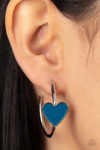 Load image into Gallery viewer, Paparazzi's Kiss Up - Blue hoop earrings
