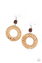 Load image into Gallery viewer, Paparazzi's Wildly Wicker - Brown hoop Wood earrings

