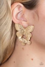 Load image into Gallery viewer, Paparazzi's Blushing Butterflies - Gold earrings
