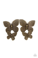 Load image into Gallery viewer, Paparazzi's Blushing Butterflies - Brass earrings
