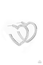 Load image into Gallery viewer, Paparazzi's AMORE to Love - White hoop earrings
