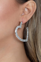 Load image into Gallery viewer, Paparazzi's AMORE to Love - White hoop earrings
