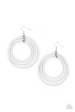 Load image into Gallery viewer, Paparazzi's Colorfully Circulating - White Seed Beads hoop earrings
