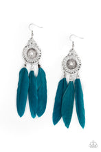 Load image into Gallery viewer, Paparazzi's Pretty in PLUMES - Blue earrings
