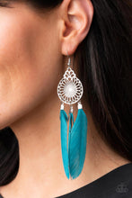 Load image into Gallery viewer, Paparazzi's Pretty in PLUMES - Blue earrings

