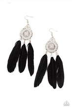 Load image into Gallery viewer, Paparazzi's Pretty in PLUMES - Black earrings
