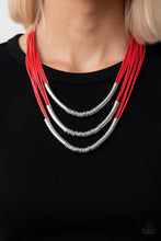 Load image into Gallery viewer, Paparazzi's Mechanical Mania - Red Urban necklace
