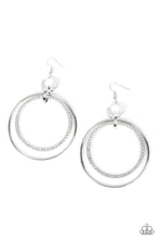 Load image into Gallery viewer, Paparazzi's Haute Hysteria - White hoop earrings
