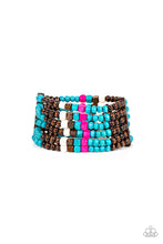 Load image into Gallery viewer, Paparazzi's Dive Into Maldives - Blue Wood bracelet
