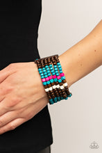Load image into Gallery viewer, Paparazzi's Dive Into Maldives - Blue Wood bracelet
