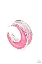 Load image into Gallery viewer, Paparazzi's Chrismatically Curvy - Pink Acrylic hoop earrings
