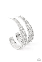 Load image into Gallery viewer, Paparazzi's Cold As Ice - White hoop earrings (Life of the Party)
