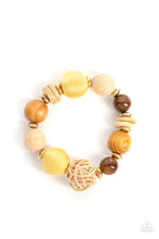 Load image into Gallery viewer, Paparazzi's Happily Homespun - Yellow Wood bracelet
