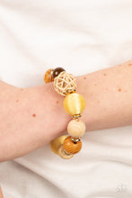 Load image into Gallery viewer, Paparazzi's Happily Homespun - Yellow Wood bracelet
