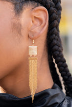 Load image into Gallery viewer, Paparazzi's Dramatically Deco Gold earrings (Life of the Party)
