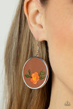 Load image into Gallery viewer, Paparazzi's Prairie Patchwork - Orange hoop earrings
