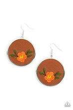 Load image into Gallery viewer, Paparazzi's Prairie Patchwork - Orange hoop earrings
