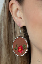 Load image into Gallery viewer, Paparazzi's Prairie Patchwork - Red hoop earrings
