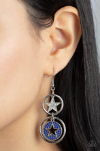 Load image into Gallery viewer, Paparazzi's Liberty and SPARKLE for All - Blue earrings
