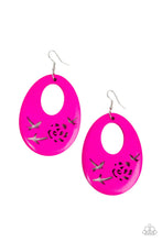Load image into Gallery viewer, Paparazzi's Home TWEET Home - Pink Wood hoop earrings
