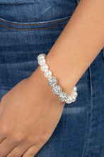 Load image into Gallery viewer, Paparazzi's Breathtaking Ball - White Pearl bracelet
