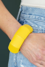 Load image into Gallery viewer, Paparazzi's Coconut Cove - Yellow Wood bracelet
