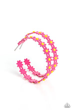 Load image into Gallery viewer, Paparazzi's Daisy Disposition - Pink hoop earrings
