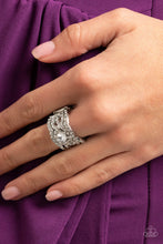 Load image into Gallery viewer, Paparazzi's Doting On Dazzle - White ring (Life of the Party)
