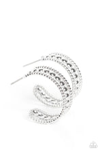 Load image into Gallery viewer, Paparazzi's Dotted Darling - Silver hoop earrings
