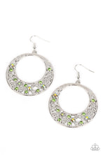 Load image into Gallery viewer, Paparazzi's Enchanted Effervescence - Green &amp; Iridescent hoop earrings
