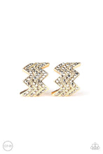 Load image into Gallery viewer, Paparazzi's Fast As Lightning - Gold Clip-On Earrings

