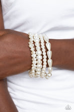 Load image into Gallery viewer, Paparazzi's Gossip PEARL - White Pearl bracelet
