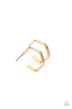 Load image into Gallery viewer, Paparazzi's Haute Hexagons - Gold Hoop earrings
