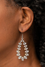 Load image into Gallery viewer, Paparazzi's It's About to GLOW Down - White Iridescent earrings
