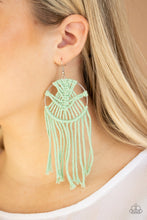 Load image into Gallery viewer, Paparazzi's MACRAME, Myself and I - Green earrings
