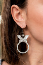 Load image into Gallery viewer, Paparazzi's Paradise Found - White hoop earrings (Life of the Party)
