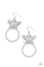 Load image into Gallery viewer, Paparazzi's Paradise Found - White hoop earrings (Life of the Party)
