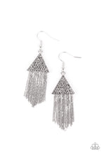 Load image into Gallery viewer, Paparazzi's Pyramid SHEEN - Silver earrings

