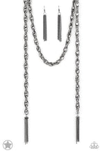 Load image into Gallery viewer, Paparazzi's SCARFed For Attention - Gunmetal necklace (Blockbusters)
