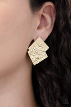Load image into Gallery viewer, Paparazzi's Square With Style - Gold post earrings
