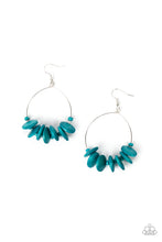 Load image into Gallery viewer, Paparazzi's Surf Camp - Blue Wood hoop earrings
