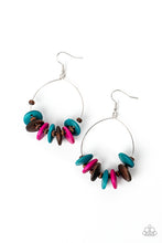 Load image into Gallery viewer, Paparazzi's Surf Camp - Multi Wood hoop earrings
