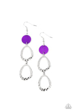 Load image into Gallery viewer, Paparazzi's Surfside Shimmer - Purple Acrylic earrings
