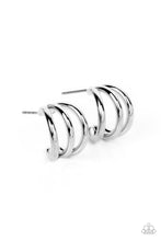 Load image into Gallery viewer, Paparazzi's TRIPLE Down - Silver hoop earrings
