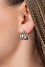 Load image into Gallery viewer, Paparazzi's TRIPLE Down - Silver hoop earrings
