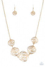 Load image into Gallery viewer, Paparazzi's Rosy Rosette - Gold necklace
