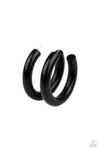 Load image into Gallery viewer, Paparazzi's I WOOD Walk 500 Miles - Black hoop earrings
